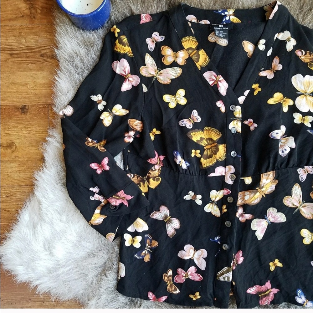 100% silk DD collection butterfly 🦋 blouse size S